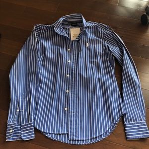 Ralph Lauren striped button down. Brand new. Sz 2